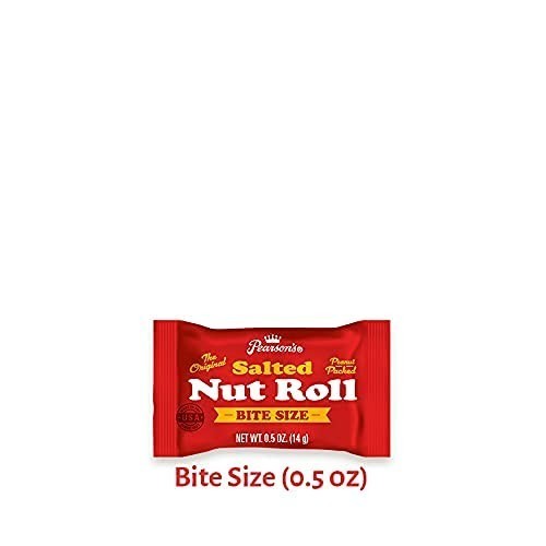 Pearsons Bite-size Salted Nut Roll Candy Bars| Loaded with Crunchy Roasted Pean