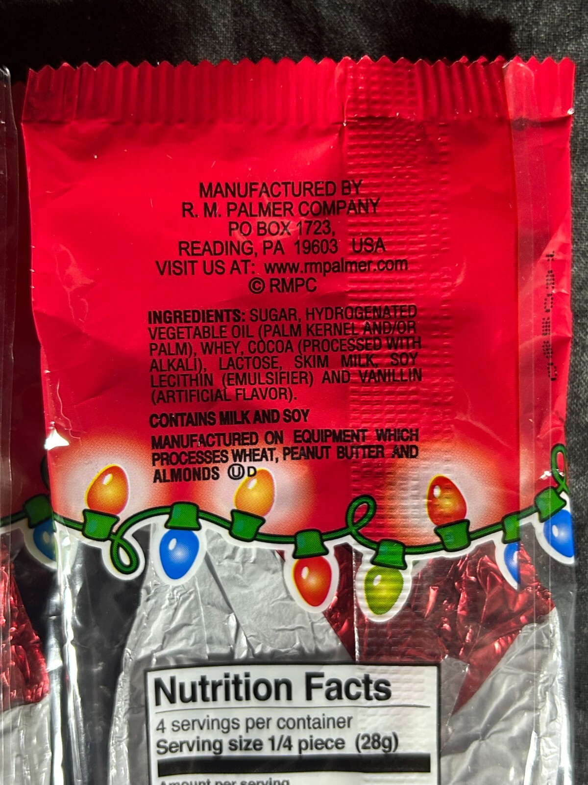 3 Pack of Palmer’s Solid Milk Chocolate Christmas Bar 4oz Candy Santa Claus Kids
