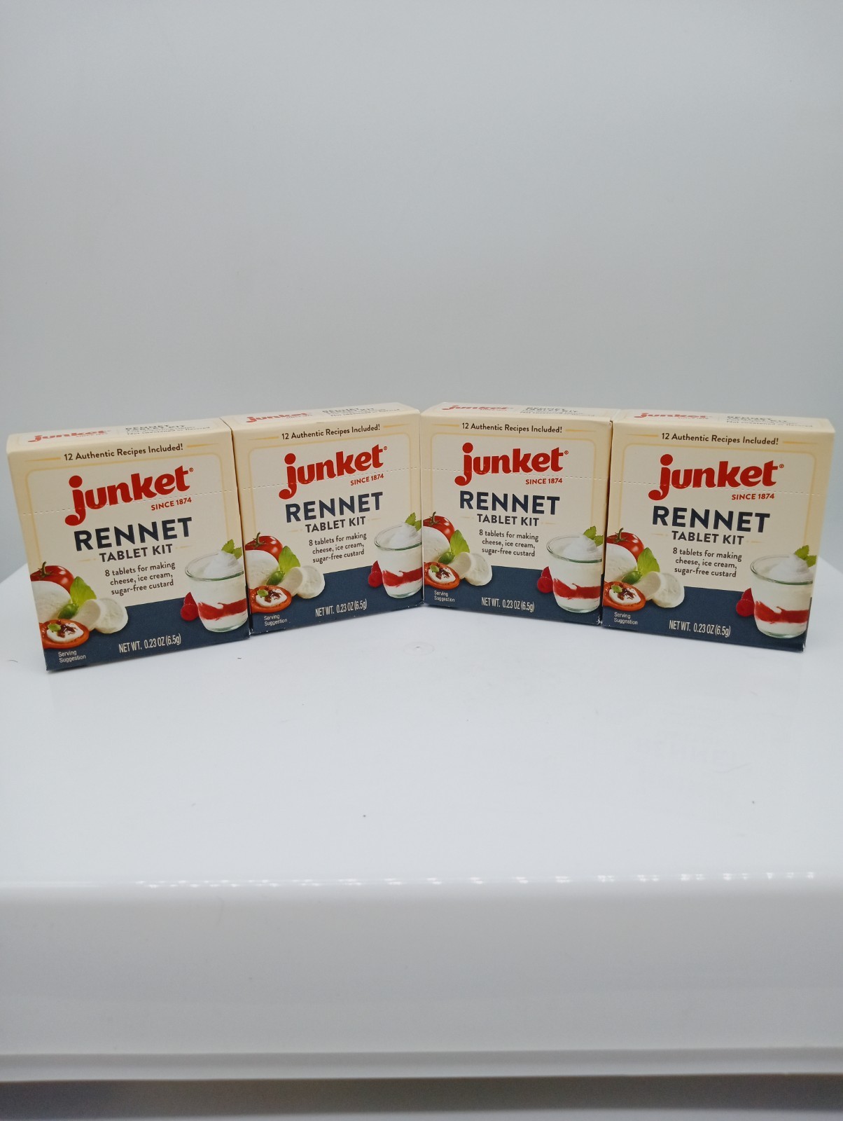 4 Boxes (8 tablets each) Junket RENNET TABLET KIT – Custard Cheese Ice Cream ୧