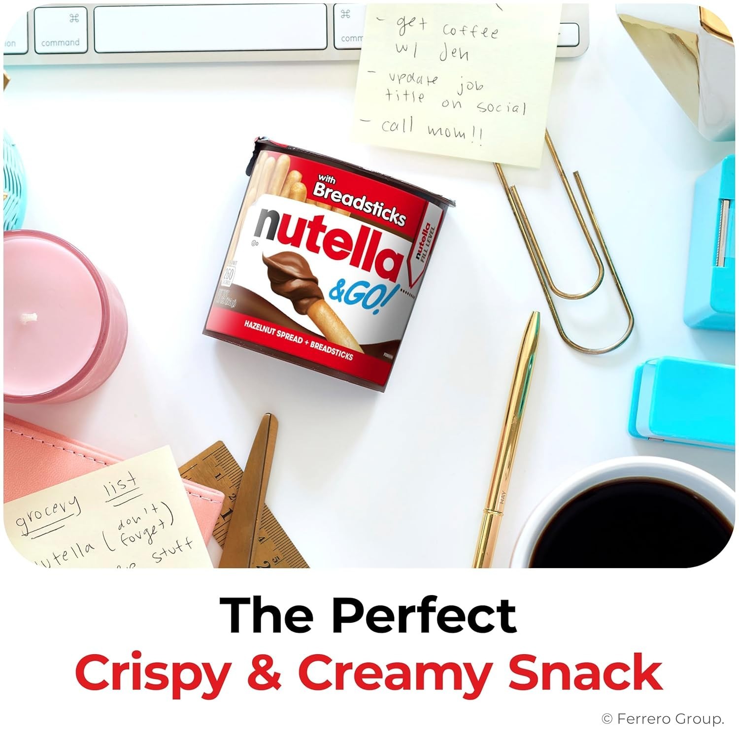GO! Chocolate Hazelnut Spread with Cocoa + Breadsticks, 12 Snack Packs, 1.8 o…
