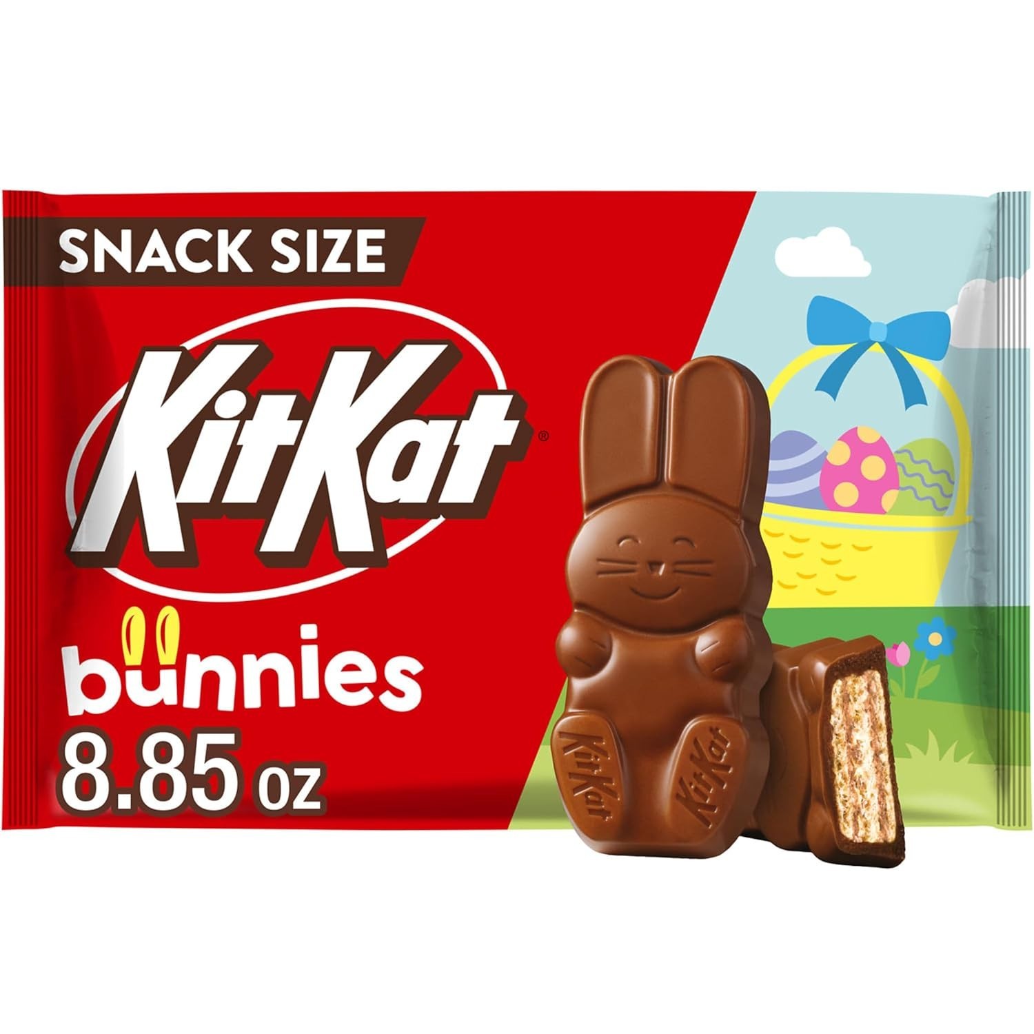 KIT KAT Milk Chocolate Wafer Snack Size Bunnies, Candy Bag, 8.85 oz