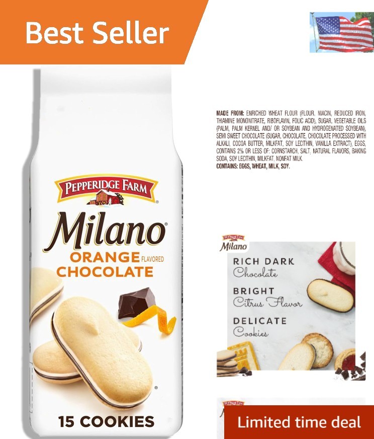 Gourmet Chocolate Orange Milano Cookies, 7 Oz – Perfect Treat for Every Occasion