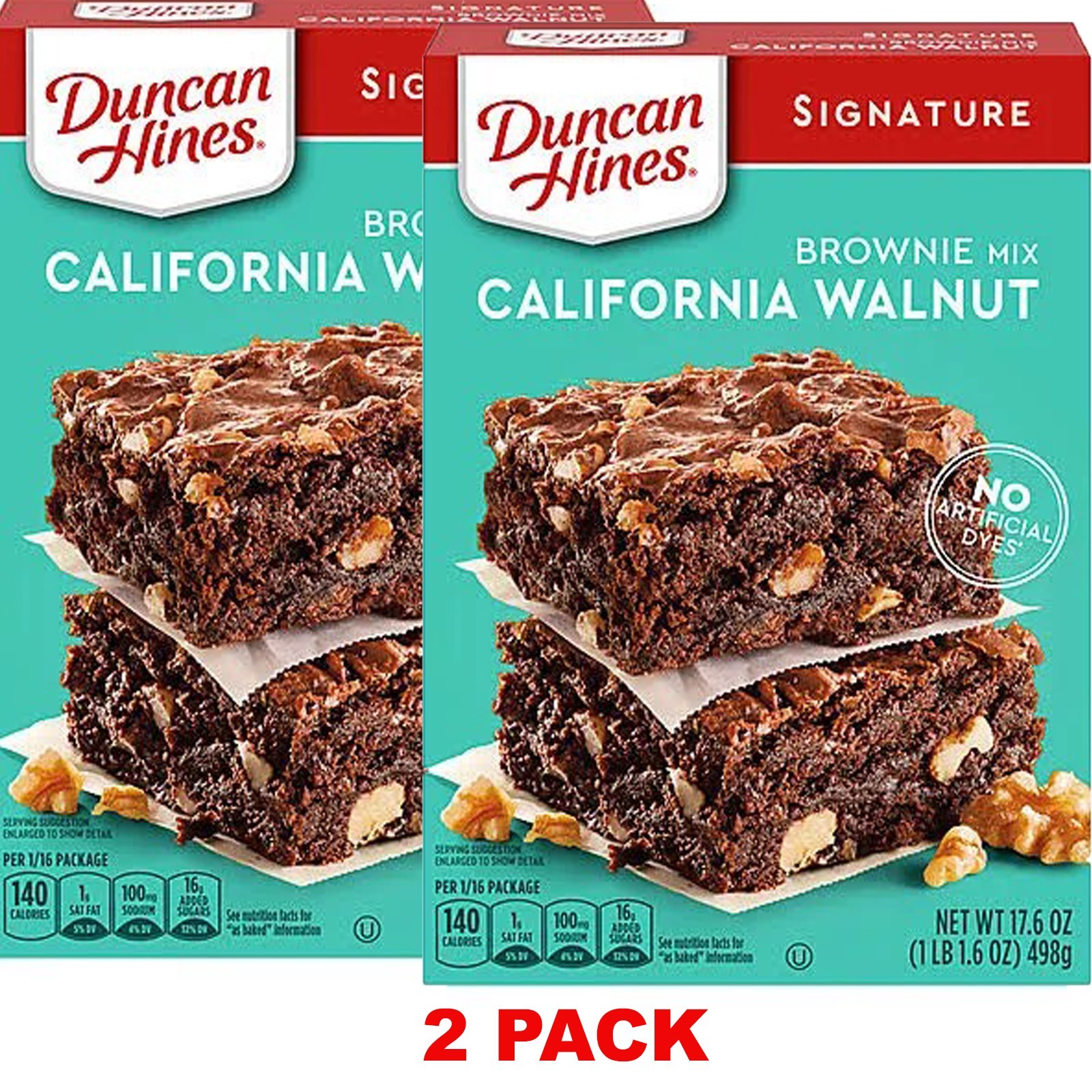 2x Duncan Hines SIGNATURE Brownie Mix California Walnut Premium 17.6 oz – 2 PACK