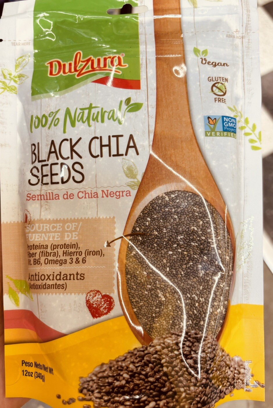 Dulzura Borincana Black Chia Seeds, All natural, vegan, gluten free12oz