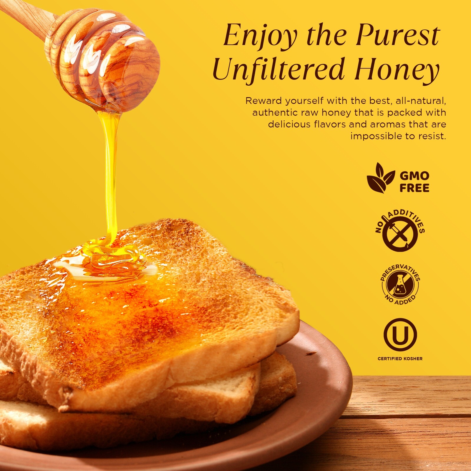 2 lbs. of 100% Raw, Unfiltered & Unheated Georgia Honey, New 2023 Crop