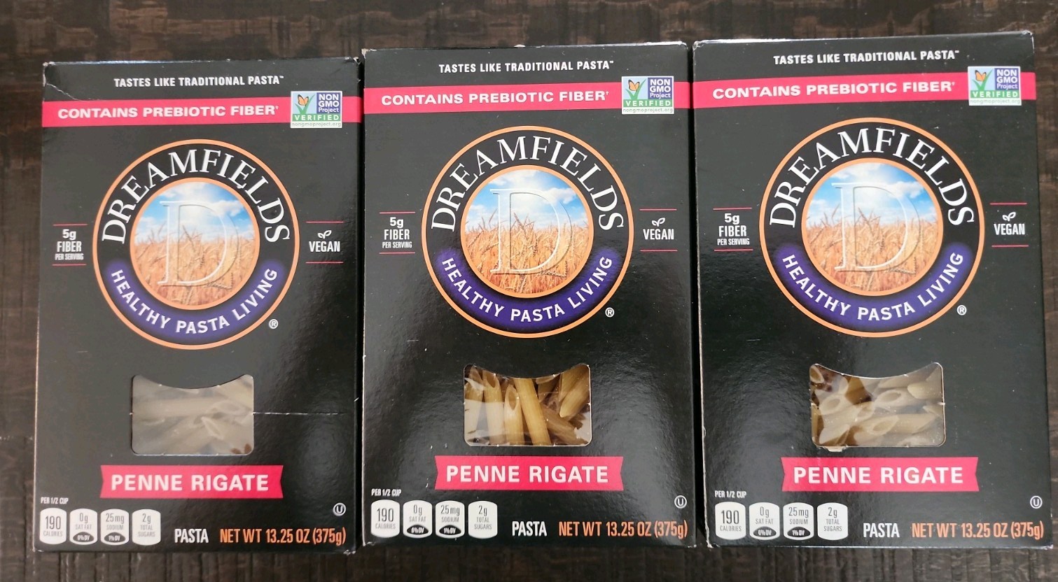 Dreamfields Penne Rigate. 3 boxes of 13.25 oz