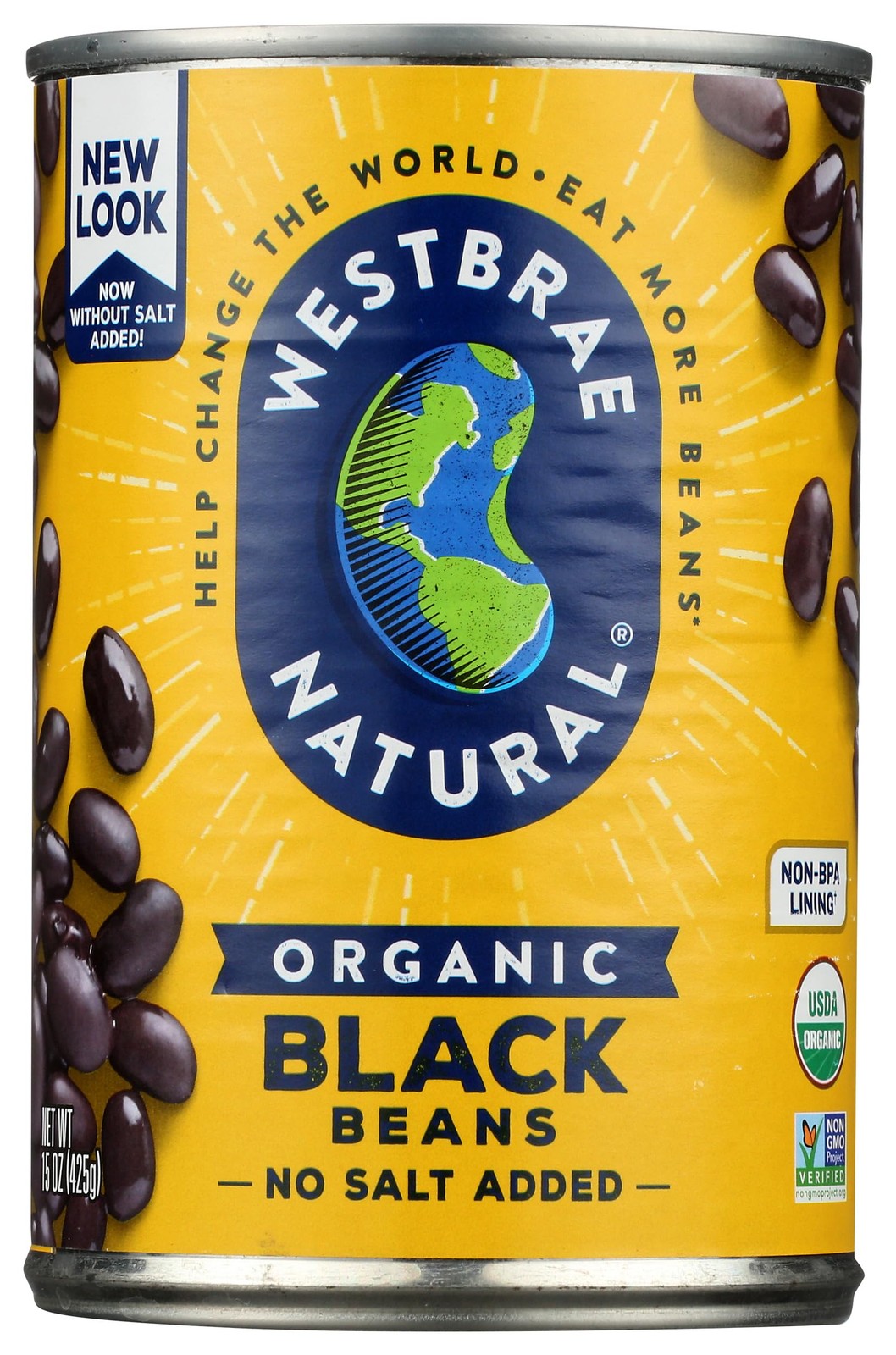 Westbrae Natural Vegetarian Organic Black Beans – 15 oz 15 Ounce (Pack of 1)
