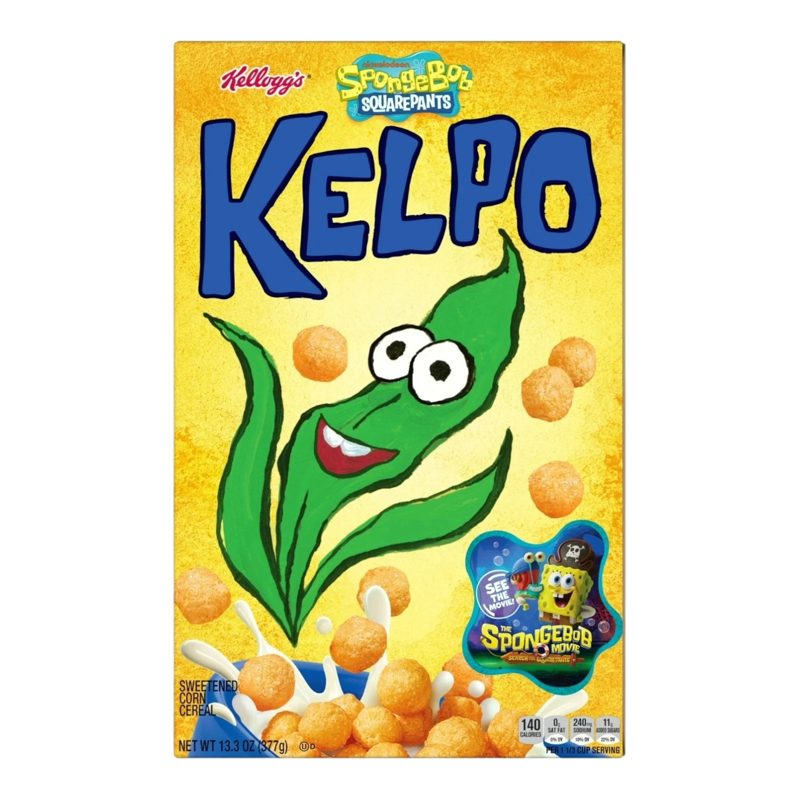 Y2K Kellogg’s SpongeBob Kelpo Cereal Search For SquarePants Rare Limited Release