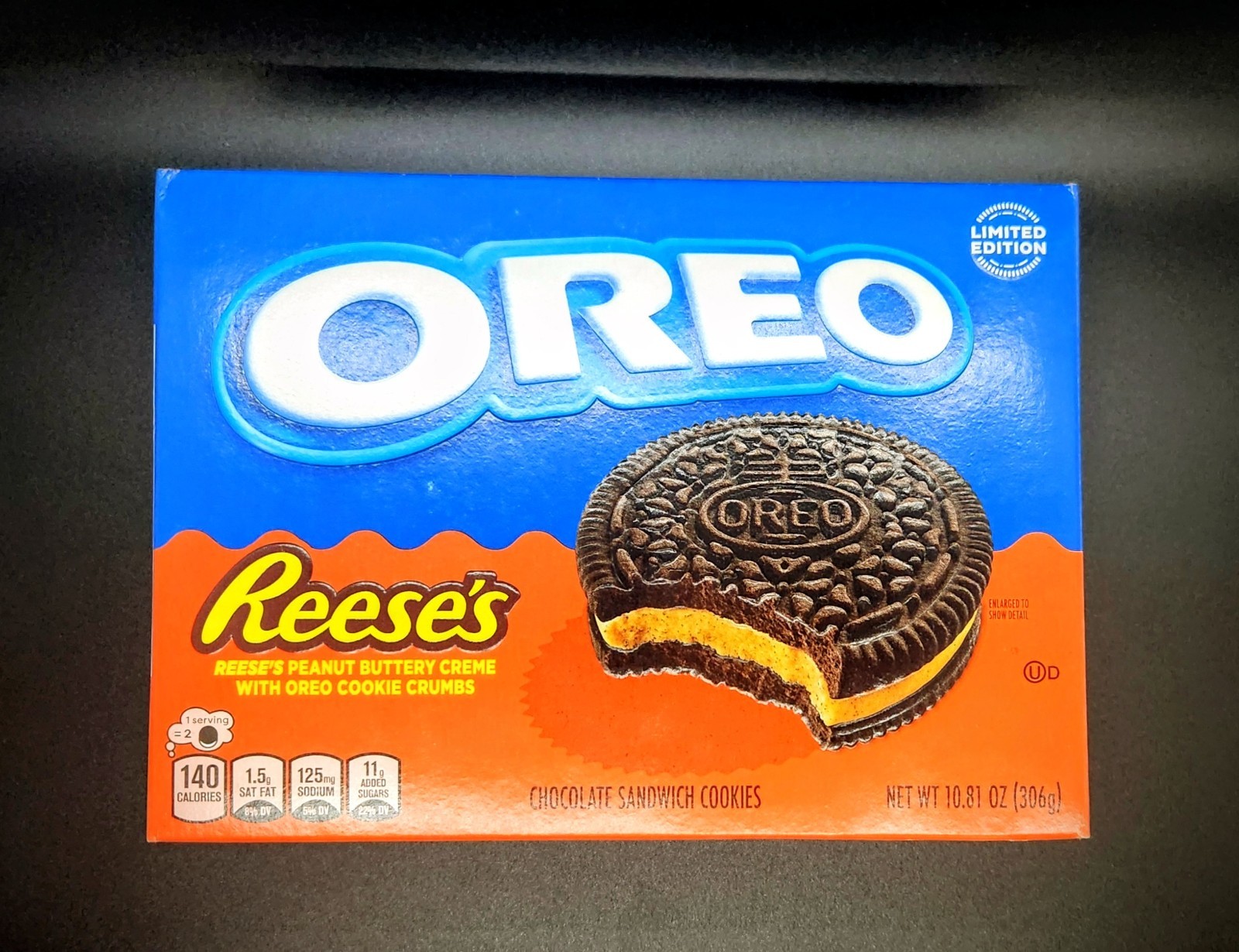 Oreo Reese’s Peanut Buttery Creme *LIMITED EDITION Cookies 306g *Embossed box*