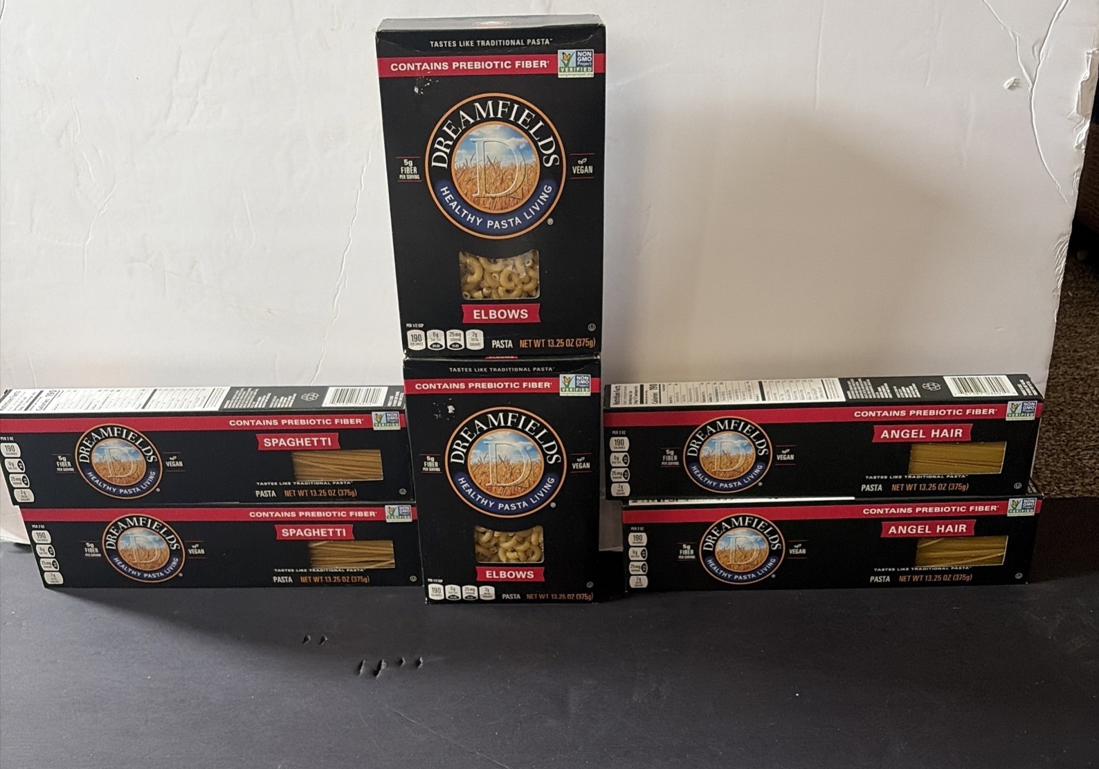 Six Boxes Dreamfields Healthy Carb Pasta Variety Lot Elbow, Spaghetti Angel Hair