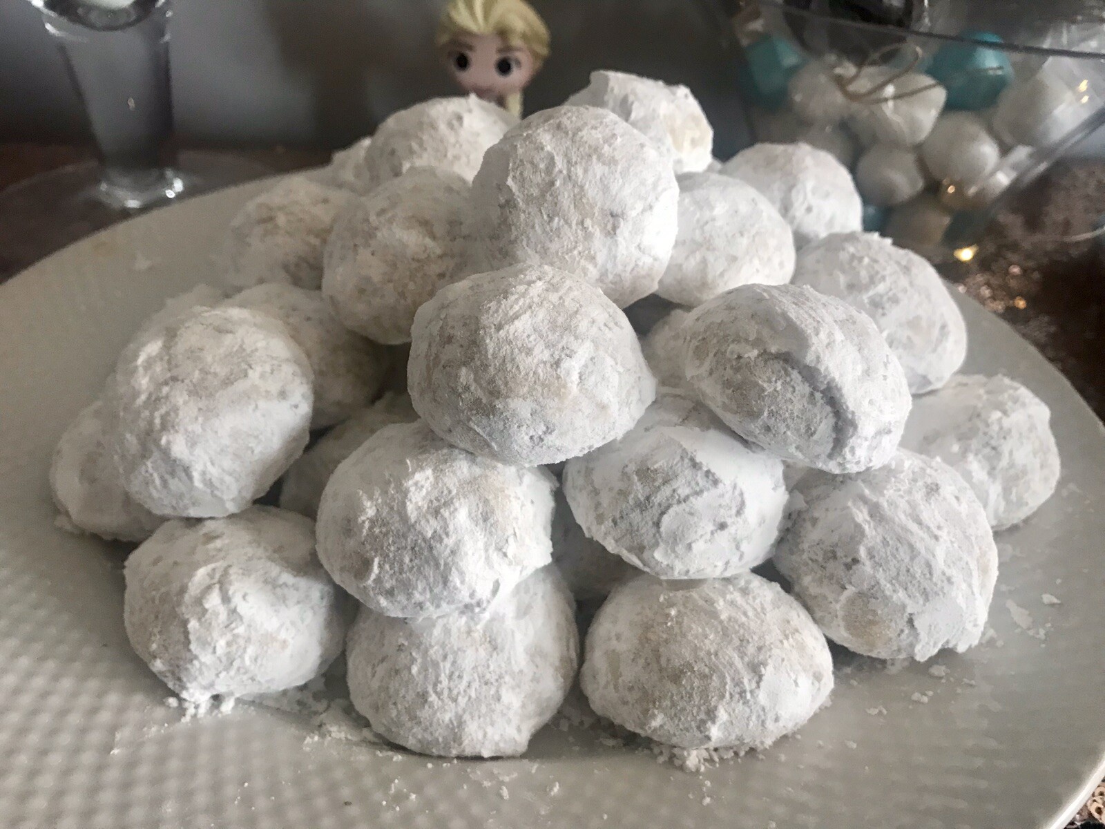 Homemade Cookies Snowball Pecan Or Walnuts 200 Cookies . Cello Bag, 4 Boxes.