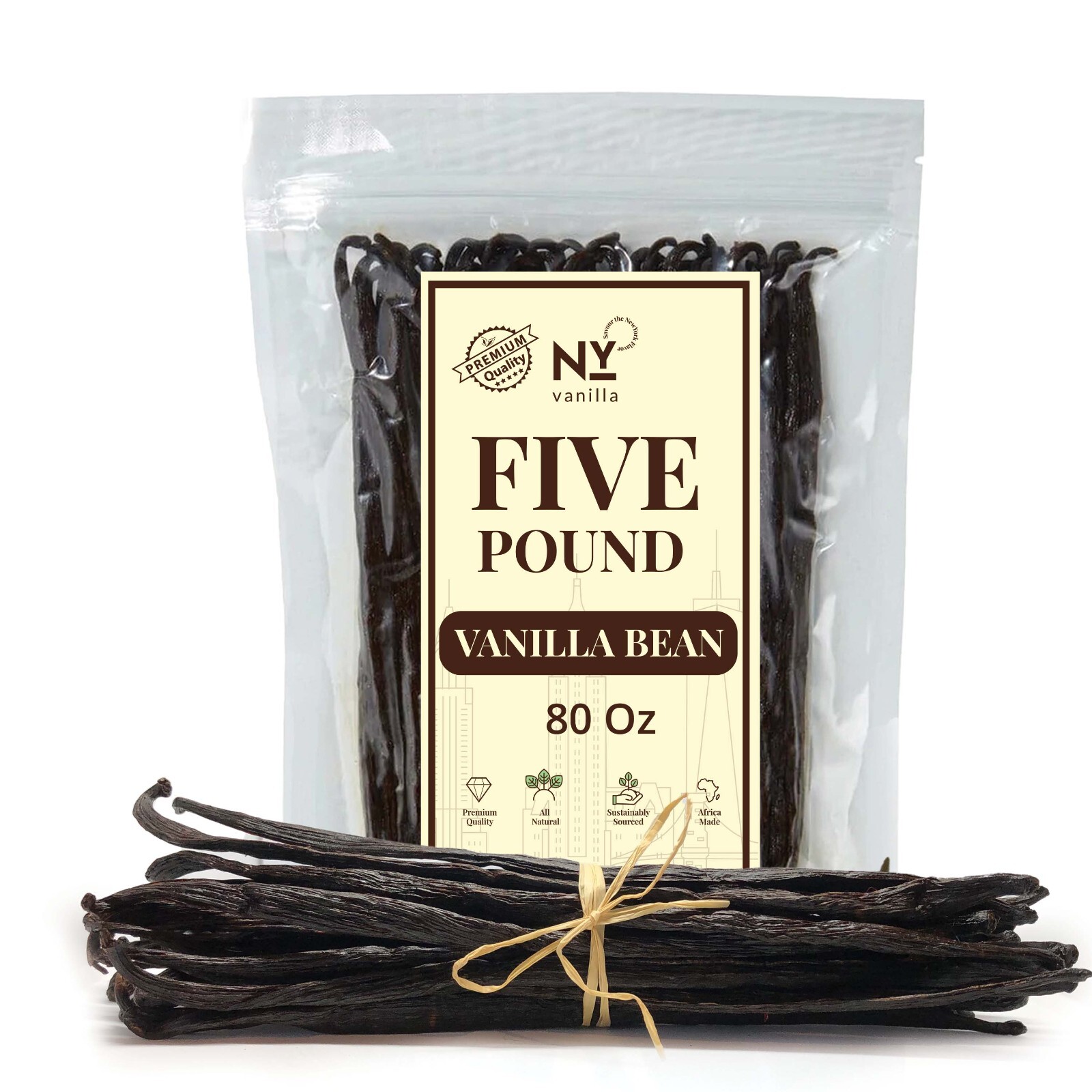 Whole Vanilla Beans, Vanilla Beans Grade A, Great For Vanilla Extract & Baking