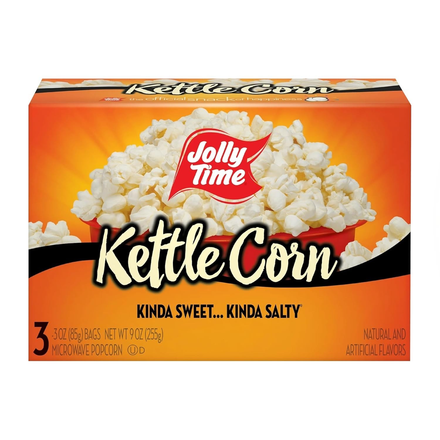 Jolly Time Microwave Kettle Corn 3 Count 9 Oz Sweet & Salty Popcorn Box