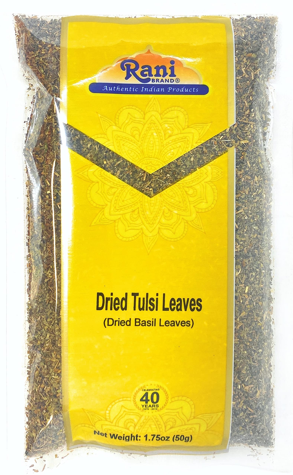 Rani Dried Tulsi (Indian Basil, Holy Basil) Leaves 1.75oz (50g)
