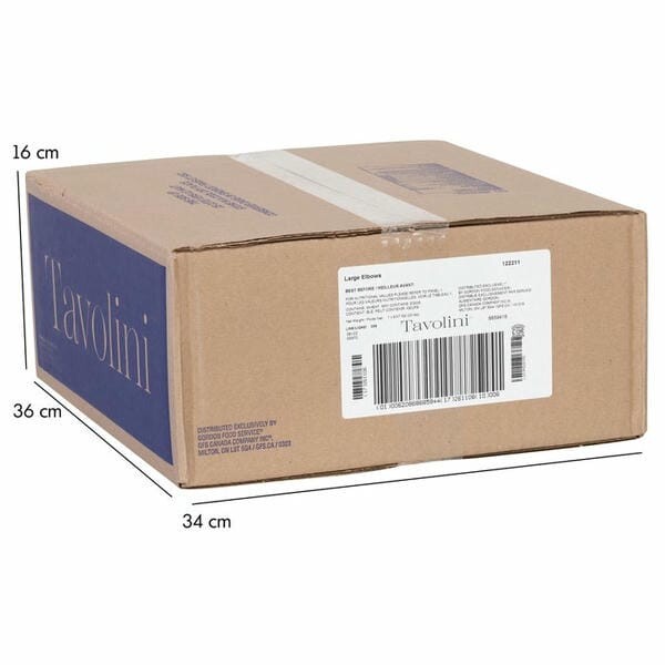 Tavolini Large Elbow Macaroni Pasta, 16Mm 9.07Kg/20 Lbs