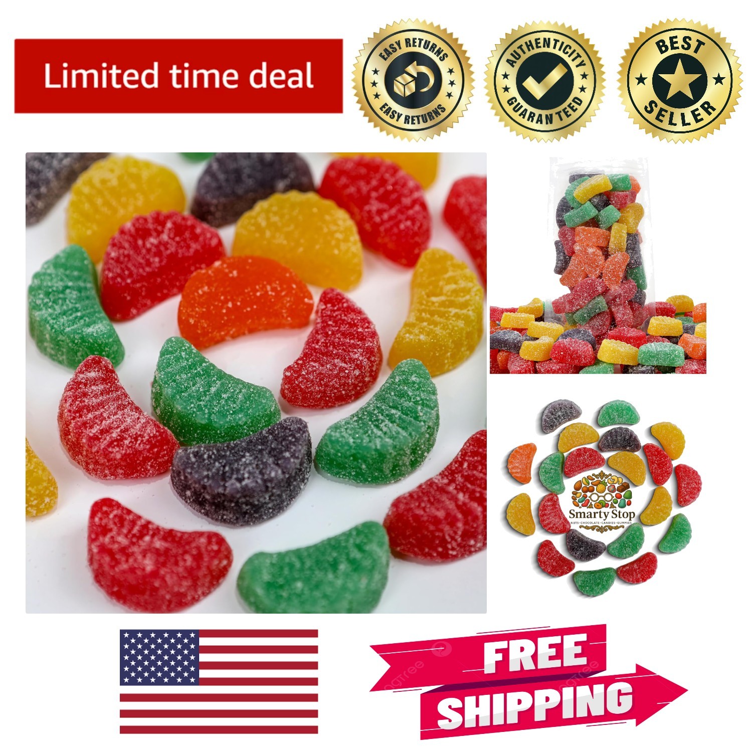 Assorted Slice Wedges Fruit Gummy Candy, 2 LB – Chewy Delight for Every Occasion