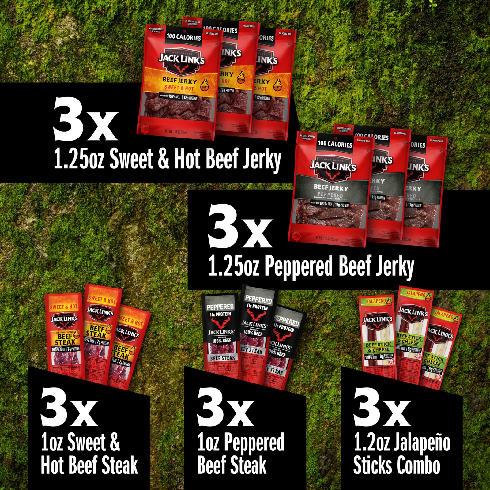 Beef Jerky Gift Basket 15-Piece Assorted Spicy Meat Snacks – Great Gift for Men