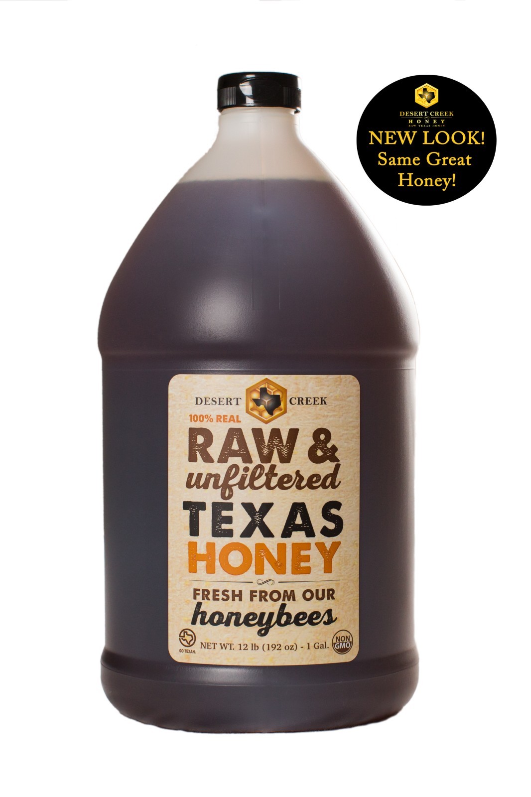 One Gallon (12lb) Raw, Unfiltered Texas Honey. Non-GMO, Kosher.