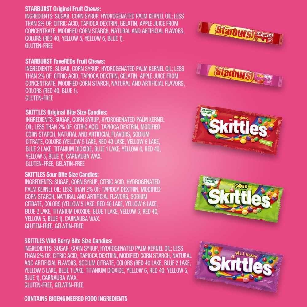 Assorted Merry STARBURST Candy Variety Pack 1.1 kg 18 Pieces for Holidays