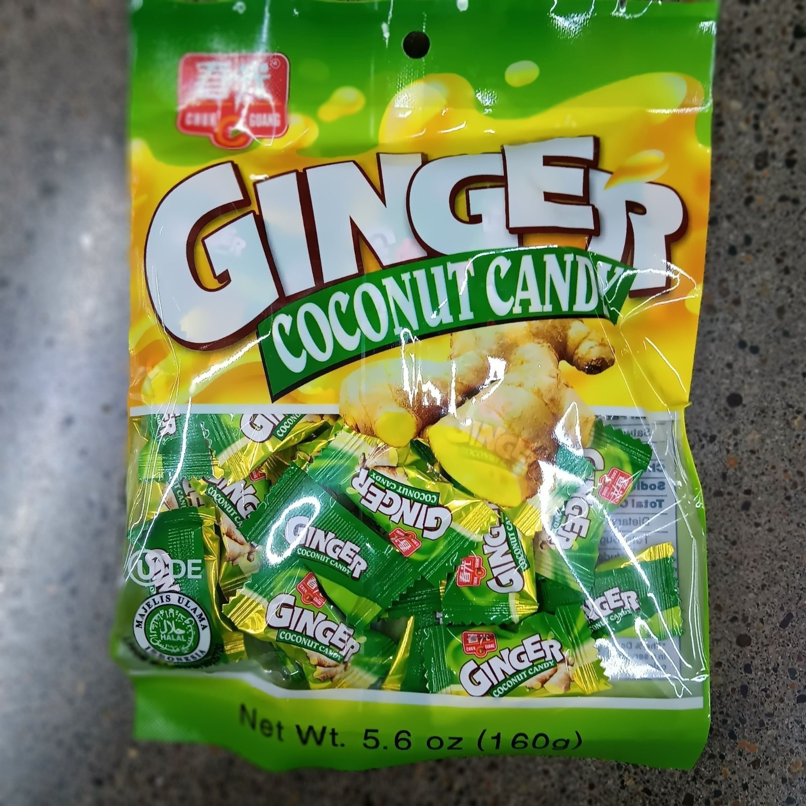 Ginger Coconut Candy 5.6 Oz Individually Wrapped Sweet & Spicy Flavor