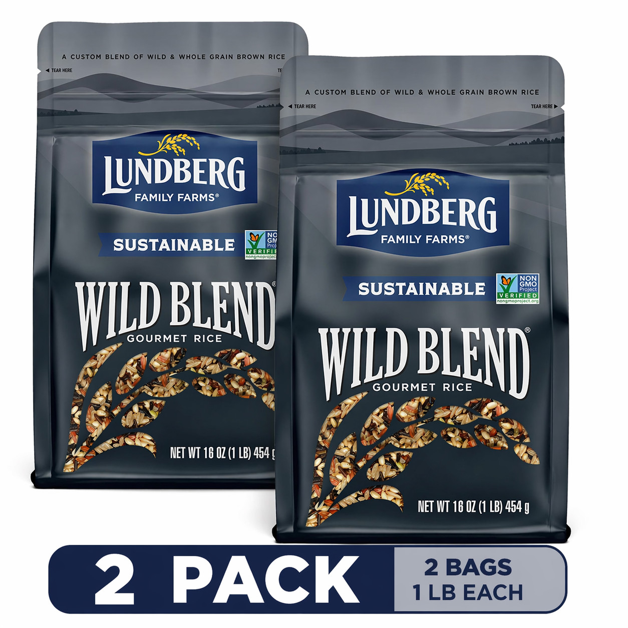 Lundberg Sustainable Wild Blend Rice – Gluten Free, Vegan, 1lb Resealable Bag…