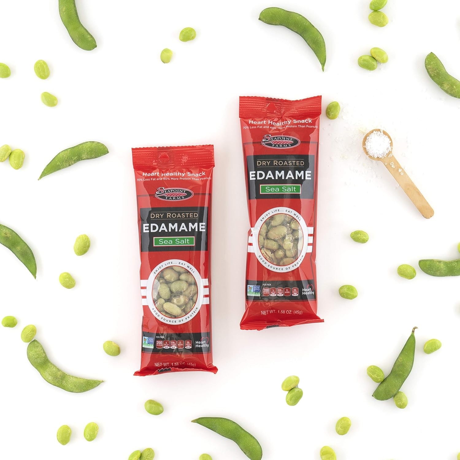 Seapoint Farms Dry Roasted Crunchy Edamame, Plant Based Snack, 20g Protein, 2 In