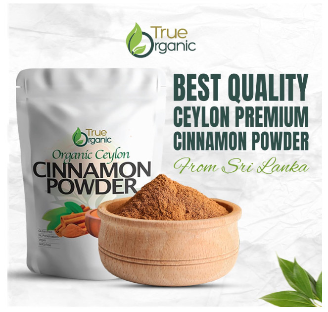 True Organic Ceylon Cinnamon Powder, 1 lb, Premium Grade, Gluten Free
