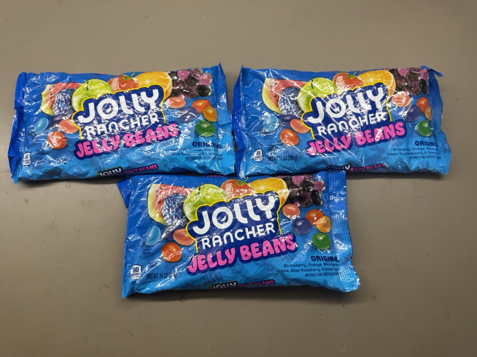 New Lot of 3 Jolly Rancher Jelly Beans Original Flavors 14 oz. Each Exp Dec 2026