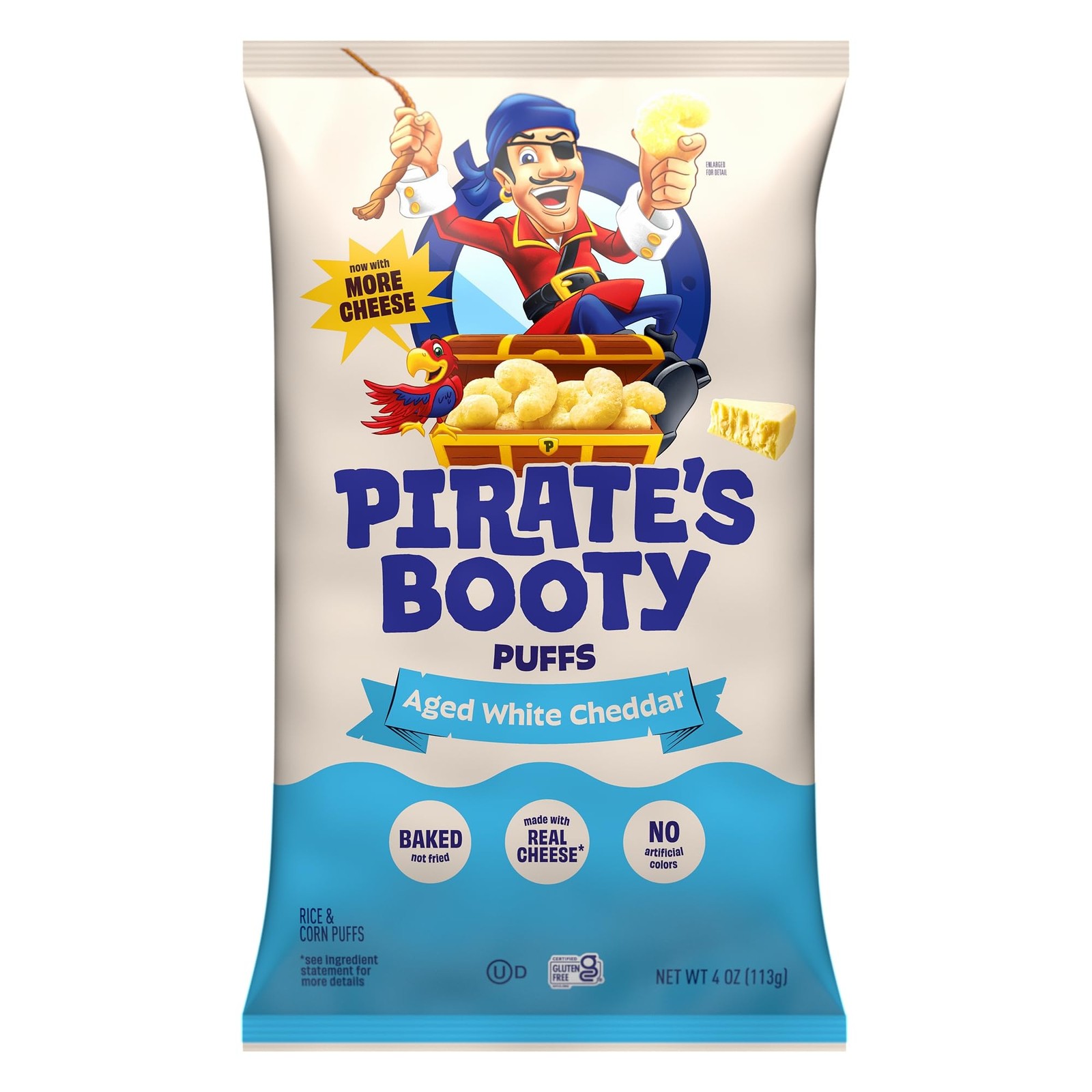 Pirate’s Booty Aged White Cheddar 4 Ounce (Pack of 1), 4 1)