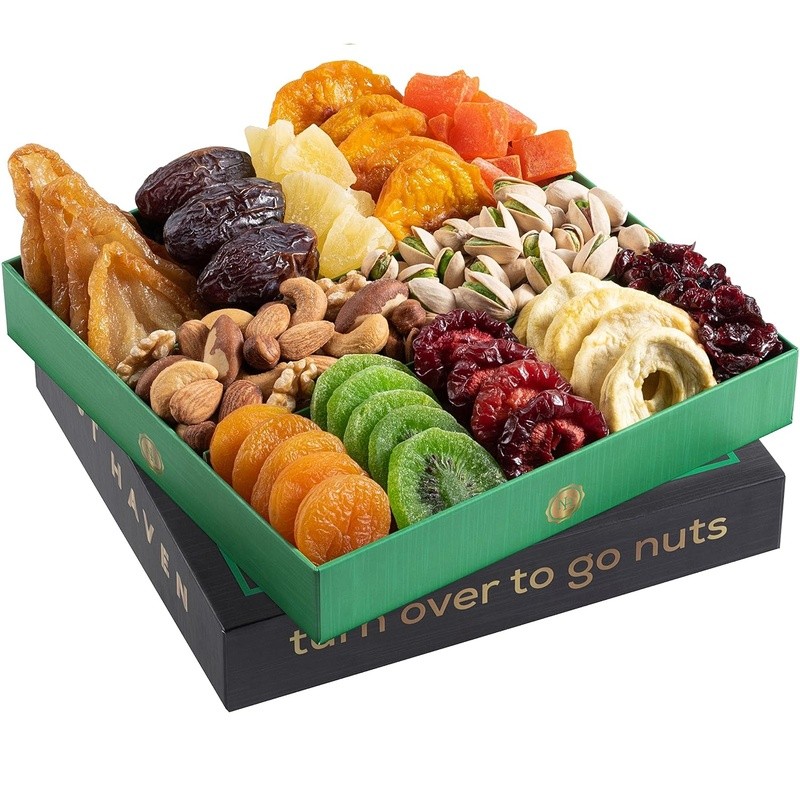 Gourmet Healthy Gift Basket Dried Fruits Nuts Vegan Kosher Fresh Snacks Treats