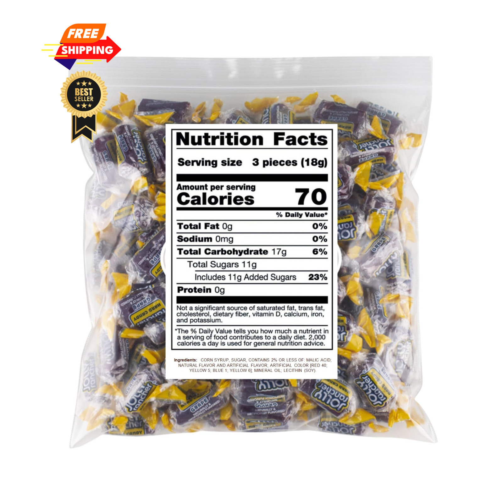 Bulk Grape Hard Candy Bag 1.5 lbs – Made from 24 Ounce (Pack of 1), Blue