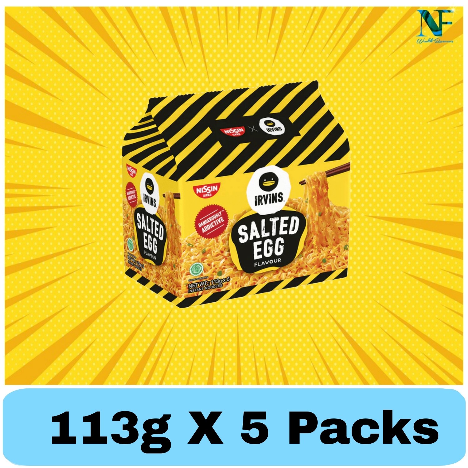 Combo 113gx5 NISSIN x IRVINS Salted Egg Instant Noodles Summer Picnic Food