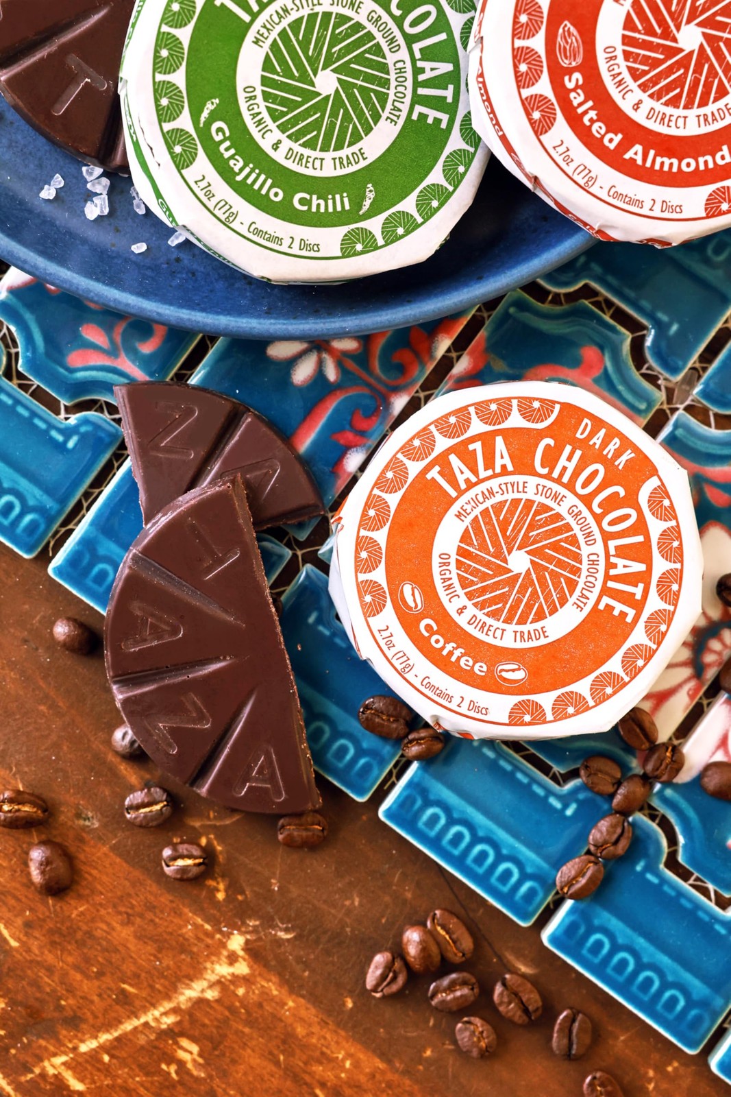 Taza Chocolate Organic Mexicano Disc Stone Ground, Variety Pack, 1.35 Ounce 8…