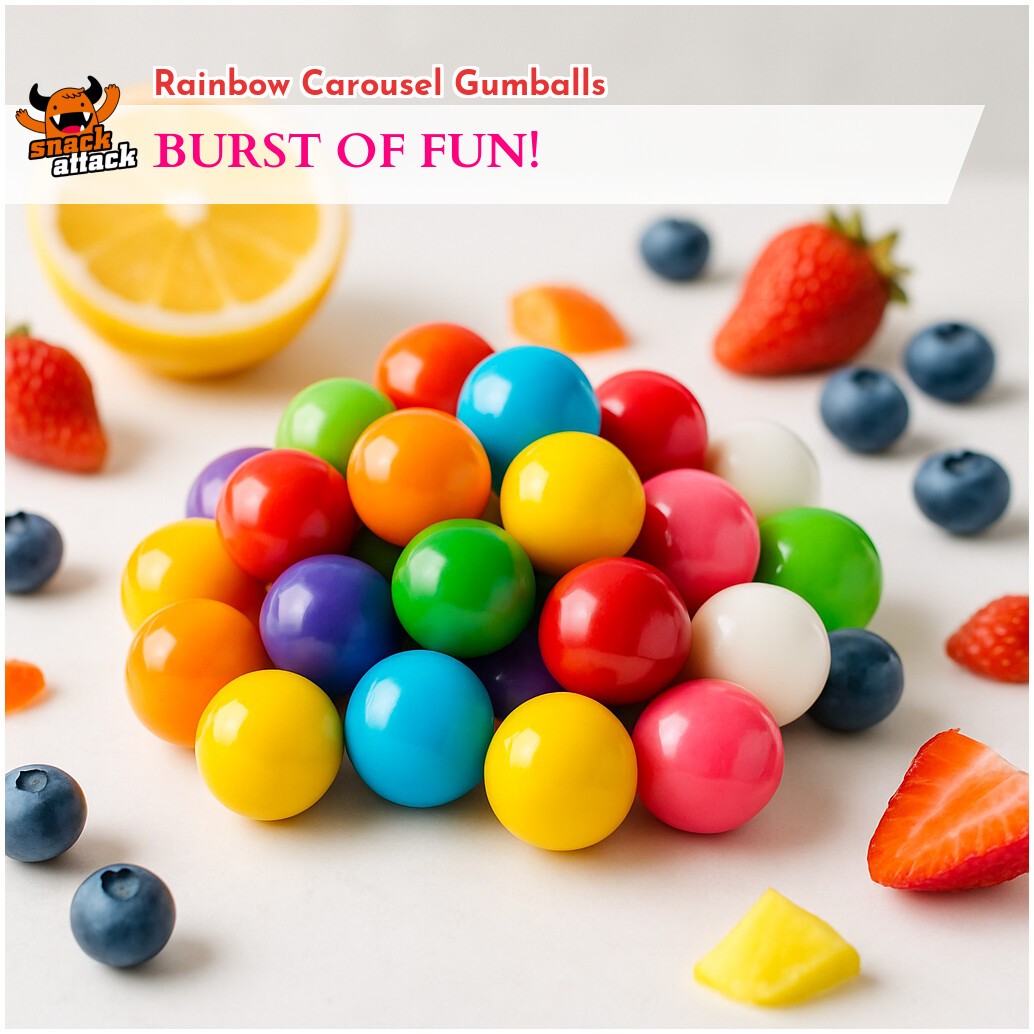 ASSORTED GUMBALLS 0.5in ~ fruity, vibrant, chewy ~ 3/4LB – 12OZ ~ SHIPS FREE