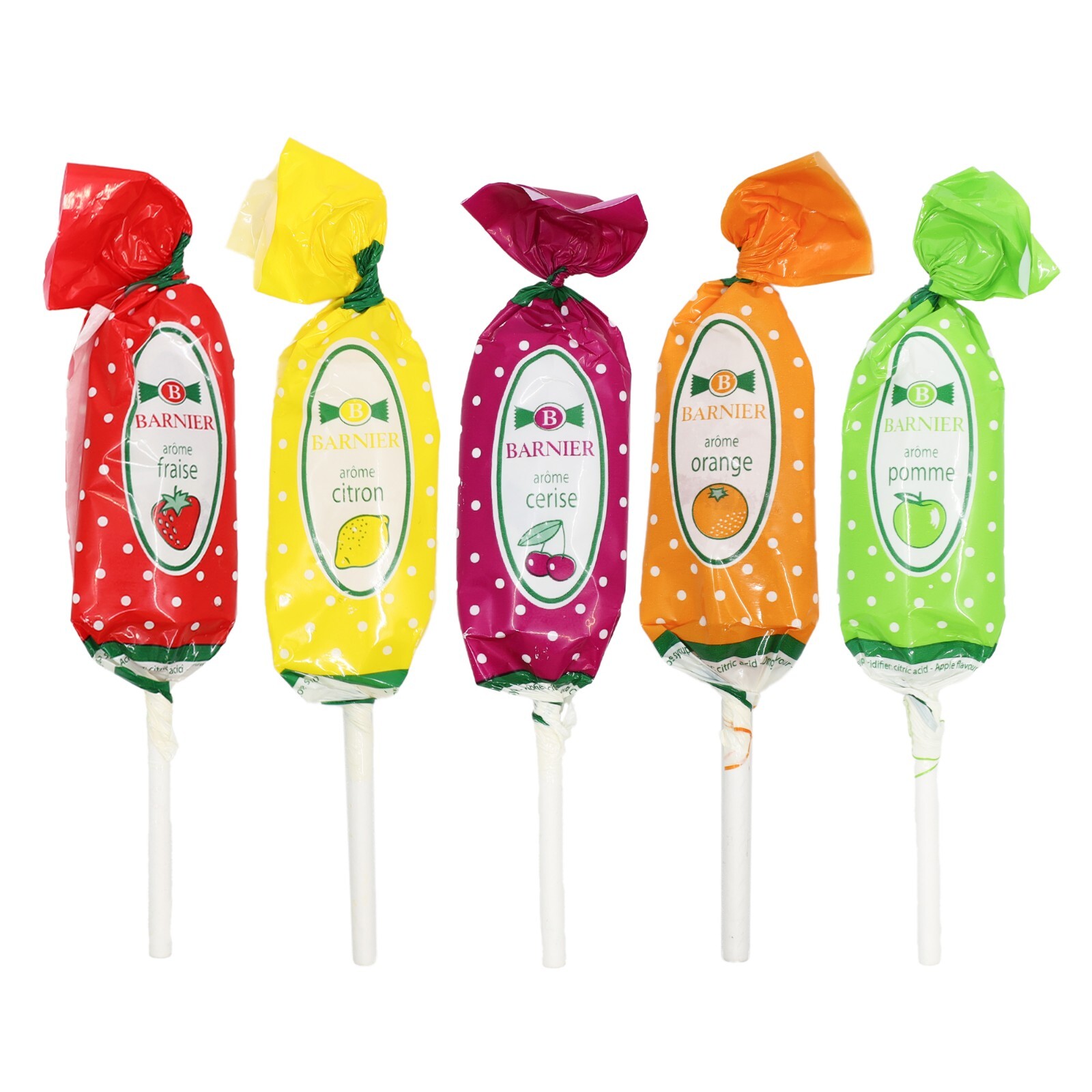 Bonbons Barnier Fruit Assorted Lollipops 10pcs – Mixed Fruit Flavored Lollipops