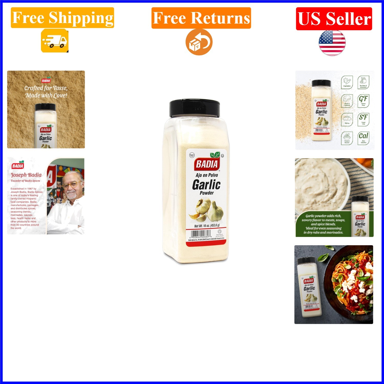 16 oz Garlic Powder – Gluten Free, Kosher, , Quality
