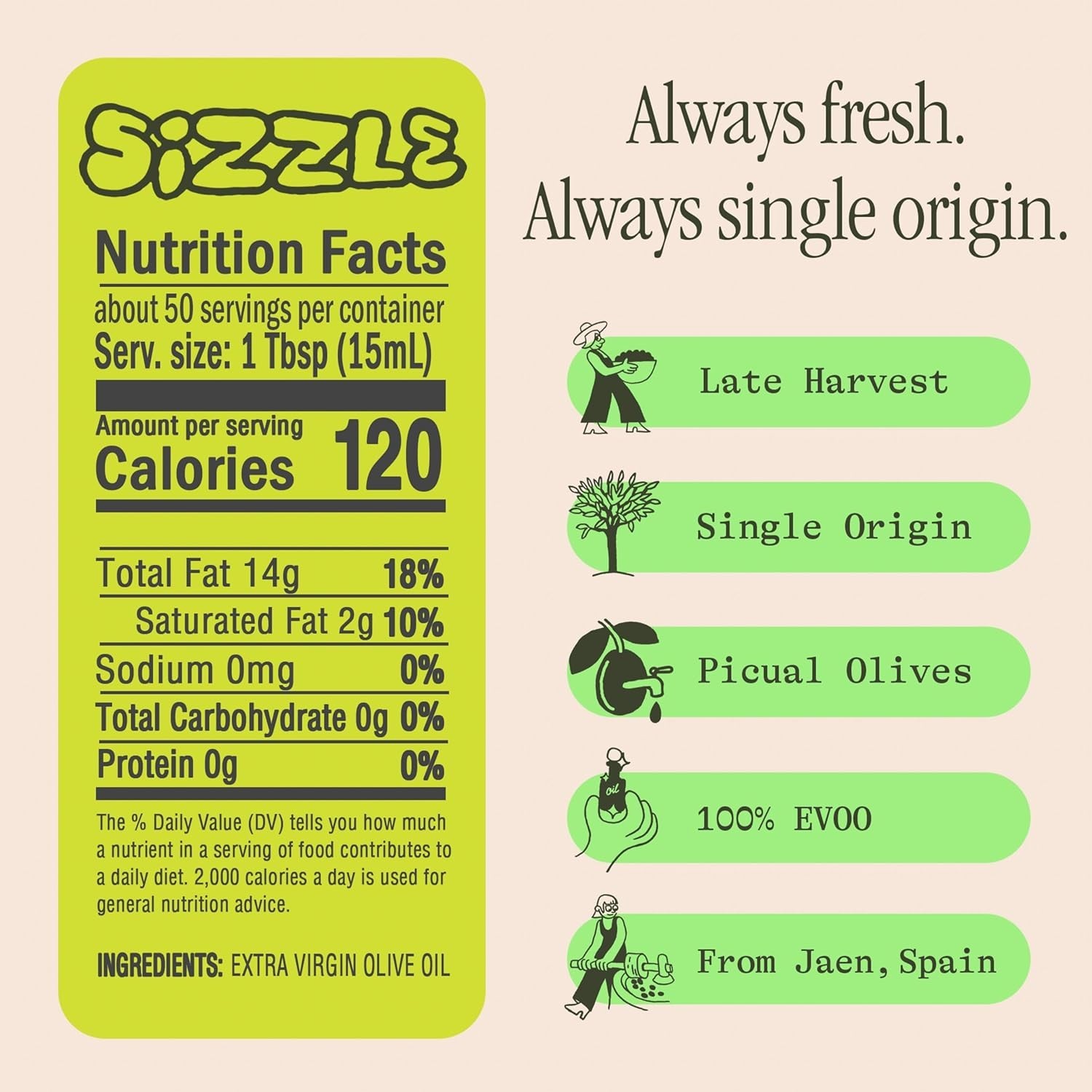 Graza Sizzle Extra Virgin Olive Oil, Cooking Oil – High Polyphenol Peak Harvest