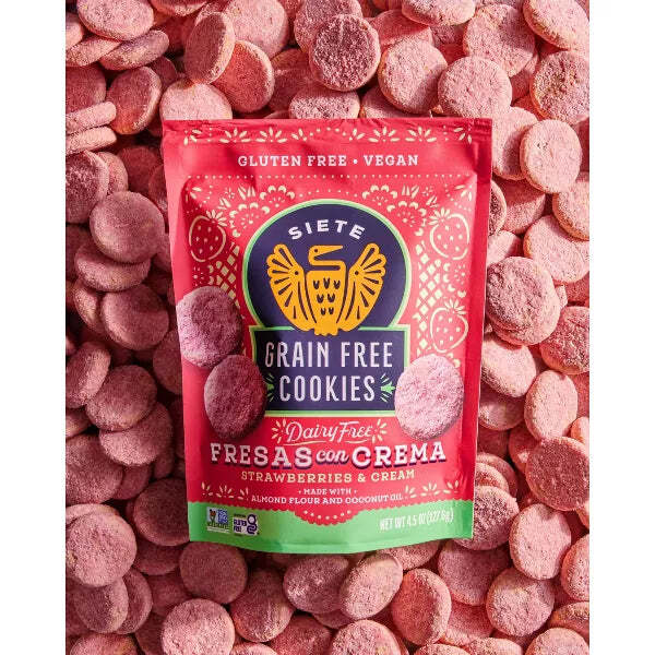 SIETE FAMILY FOODS Fresas con Crema Grain Free Cookies 4.5 OZ