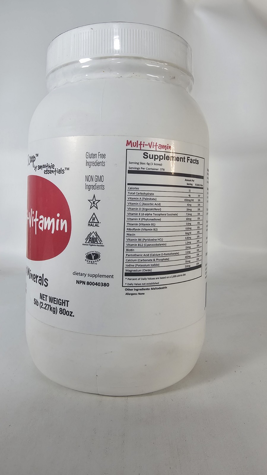 Multi-Vitamin Protein Supplement Powder 5 lb. Exp:9/10/2027