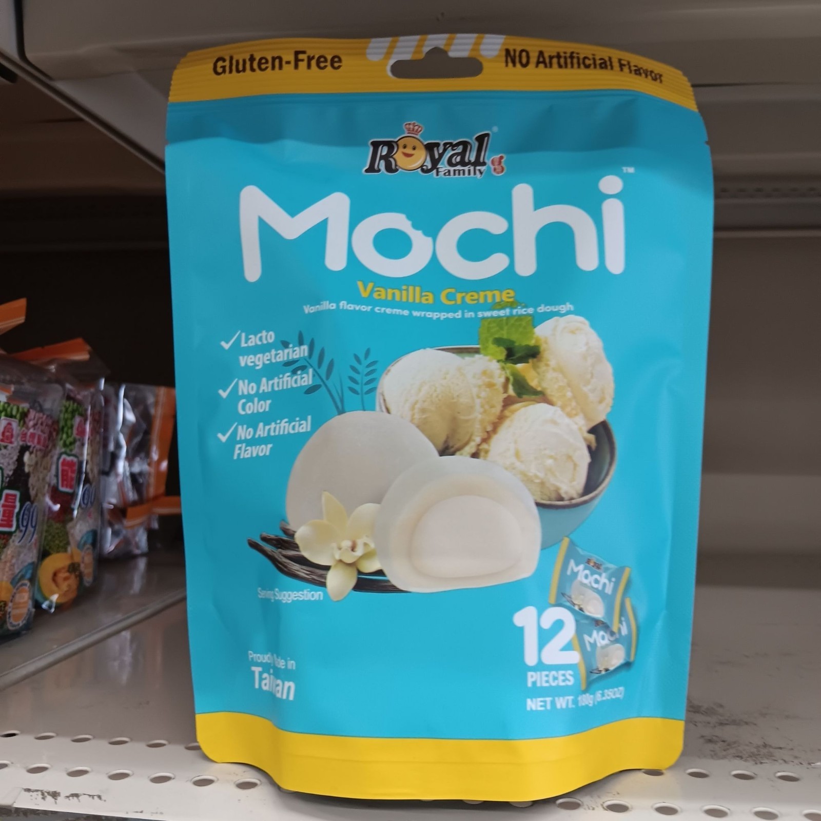 Royal Family Vanilla Creme Mochi 12 Pieces 6.3 oz Gluten Free Vegetarian