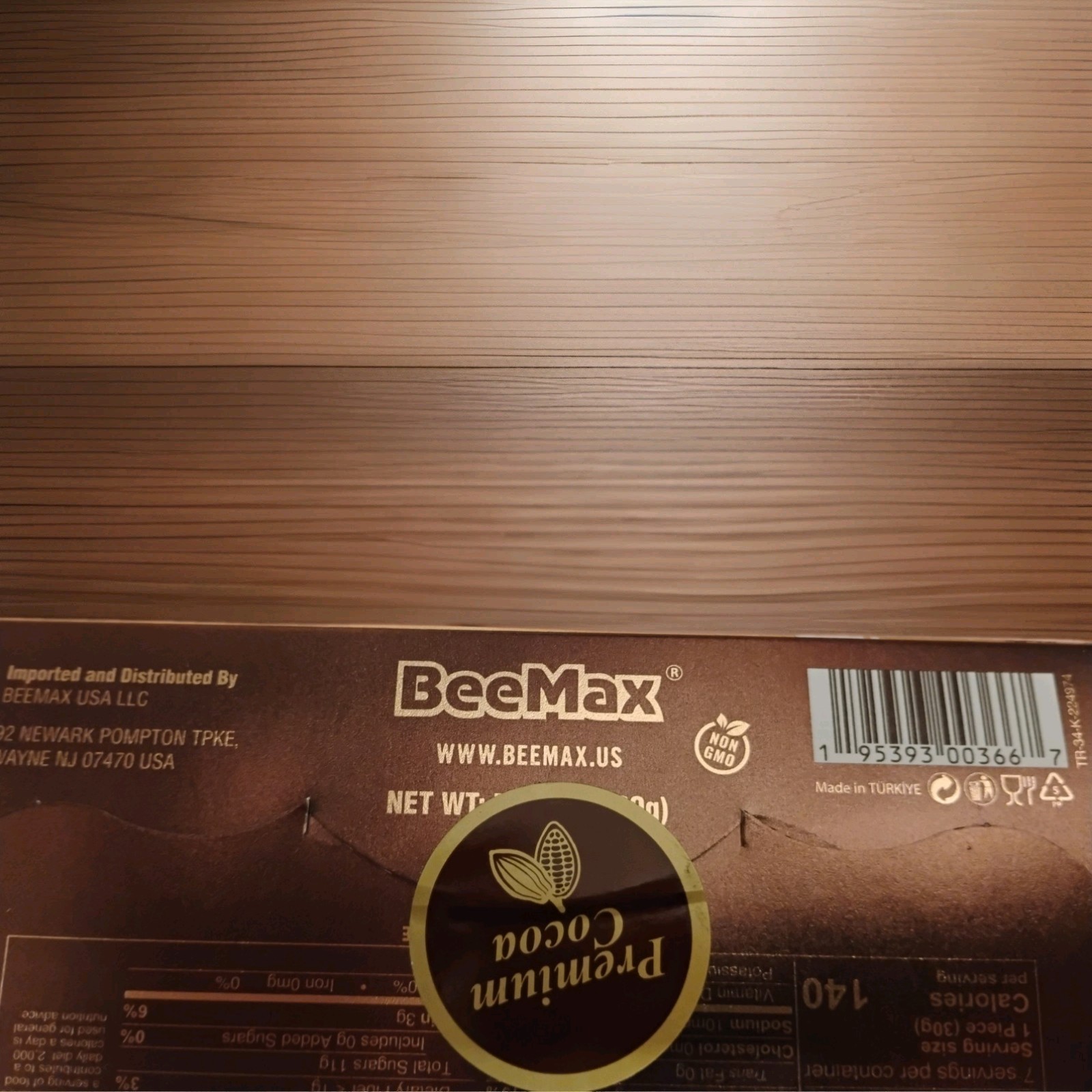 BeeMax Dubai Chocolate Bar 7.5oz with Premium Cocoa, Pistachio Cream, & Kadayif