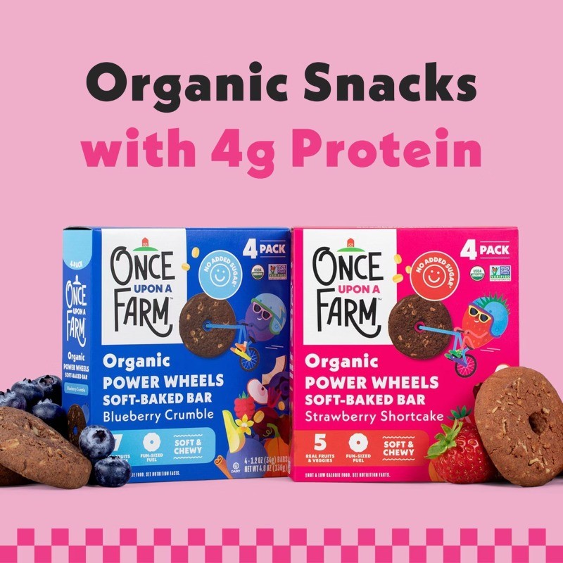 Once Upon A Farm Organic Soft Baked Strawberry Shortcake Snack Bars – 9.6oz/8ct