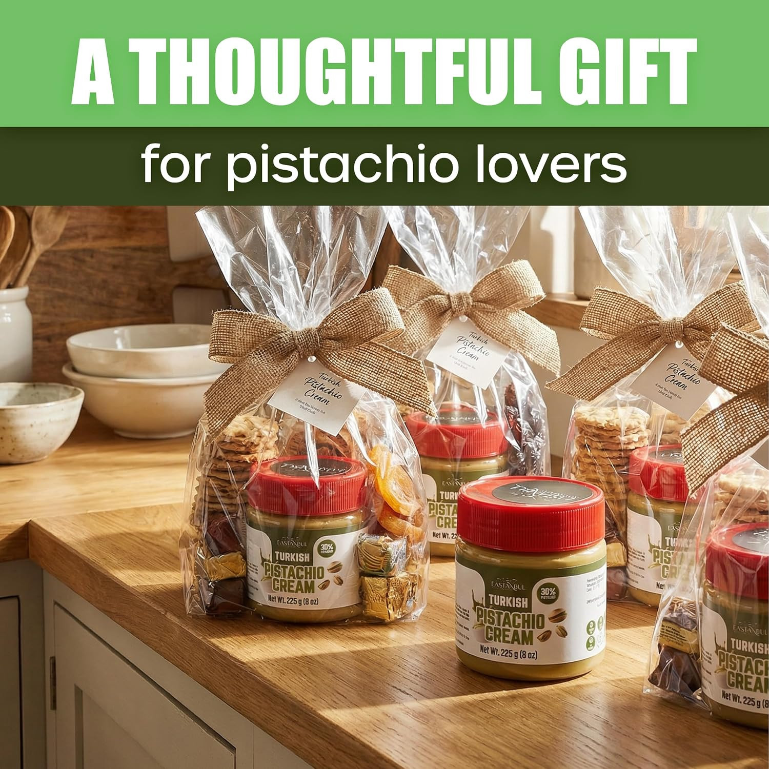 Pistachio Cream, 8Oz, Pistachio Butter, Turkish Cream Spread for Dubai Chocolate