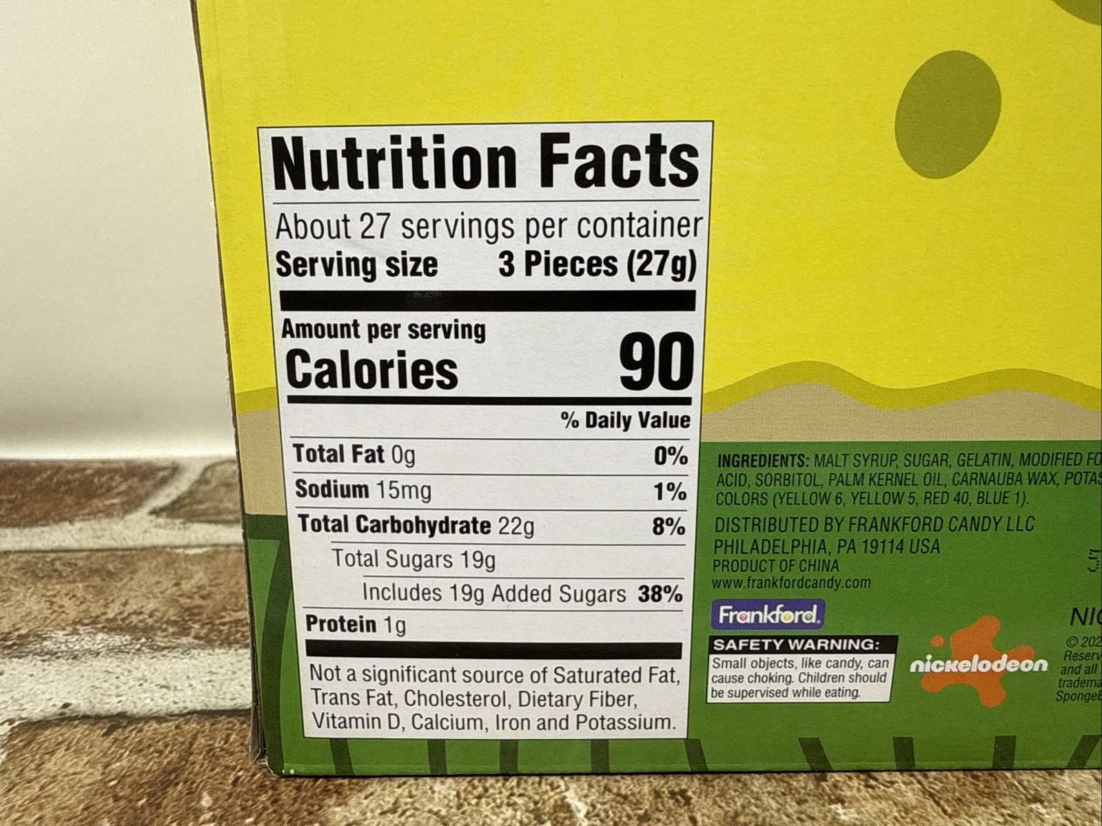 Nickelodeon Spong Bob Square Pants Krabby Patties 80ct Gummy Candy