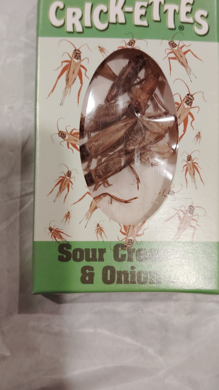 Crick-ettes Sour Cream & Onion Edible Insect Snack 1g Box Contains Milk Pantry
