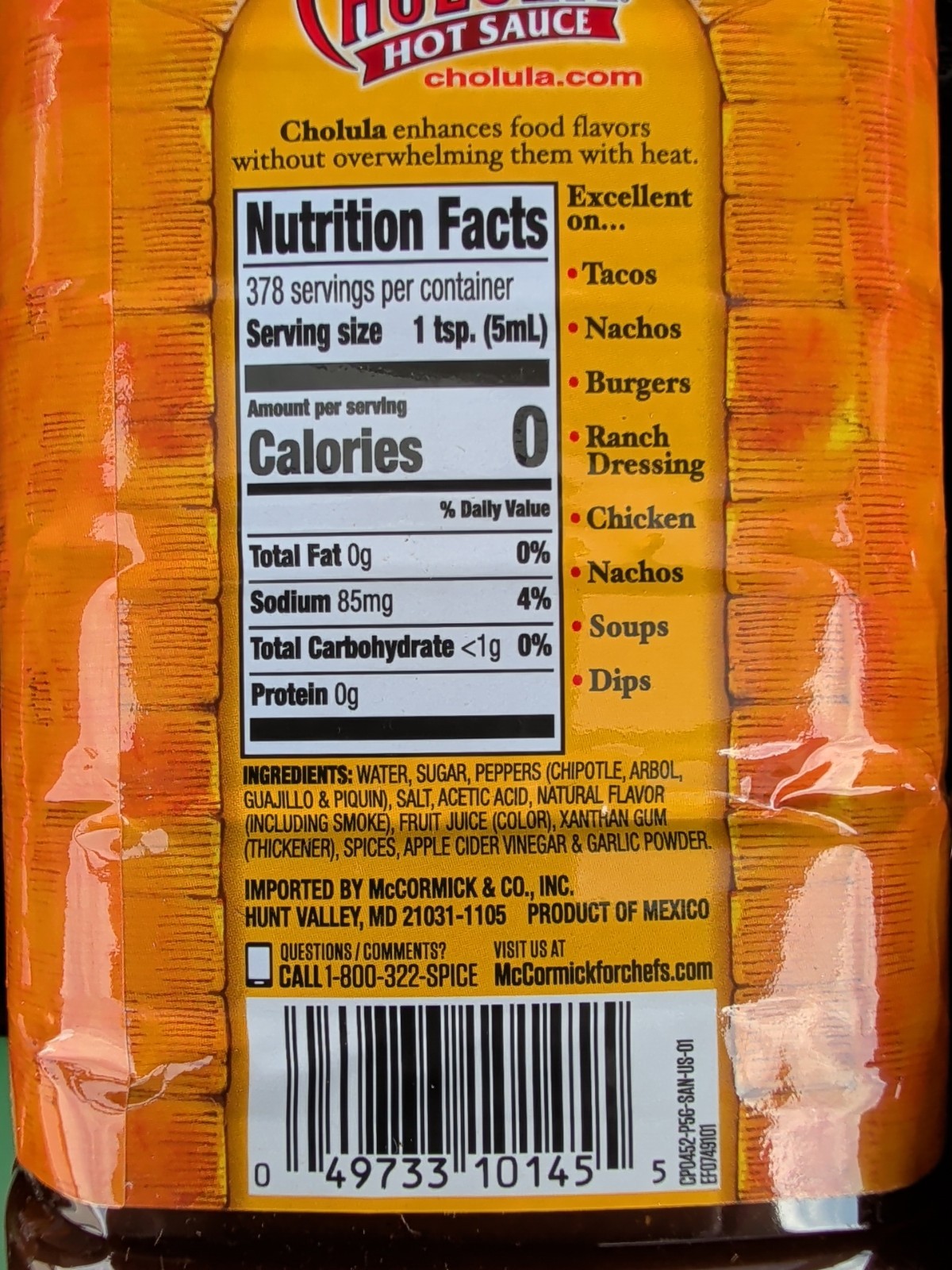 Cholula Chipotle Hot Sauce 64Oz Bulk Perfect For Chefs Smoky Flavor Gluten Free