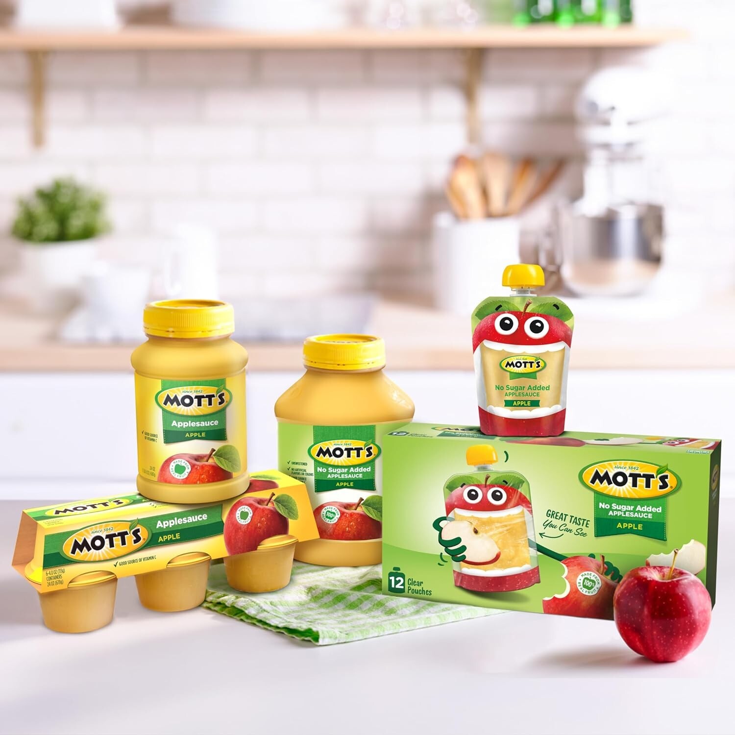 Mott’s Applesauce 4 Oz Cups 18 Count No Artificial Flavors Good Source Vitamin C