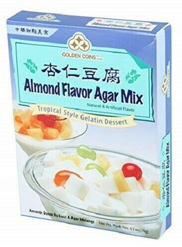 Golden Coins Almond Flavor Agar Mix 6.2 oz ( Pack of 12 ) ~ Made In USA