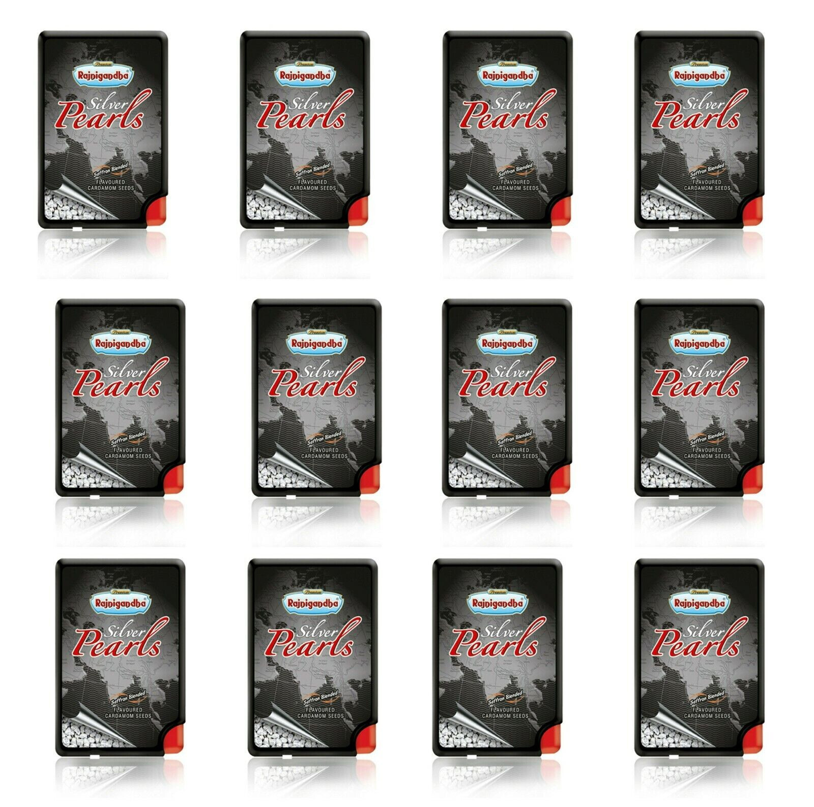 12 X Rajnigandha Silver Pearls Flavoured Saffron Blended Mouth Freshener Masala