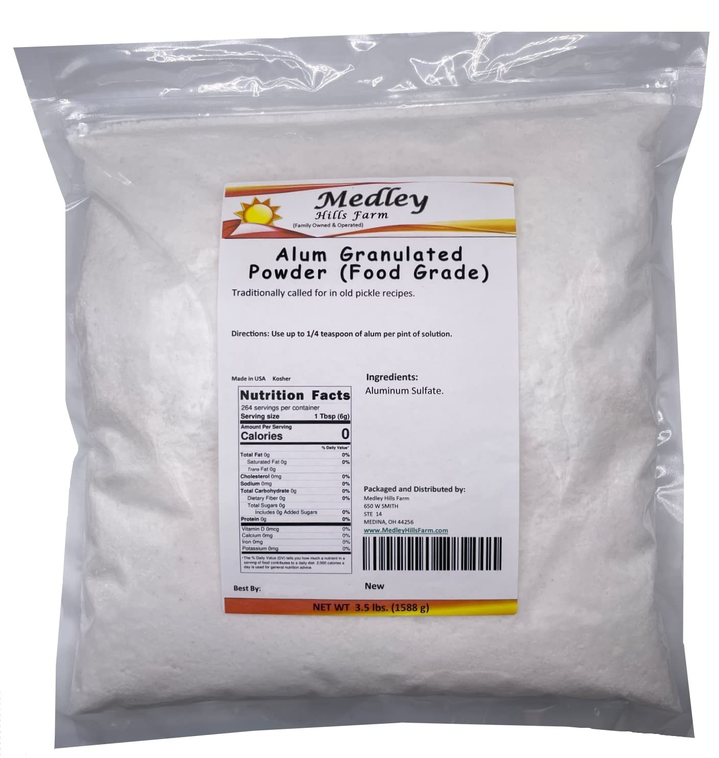 Food Grade Alum Granulated Powder 3.5 lbs – Baking, Pickling, Preserving